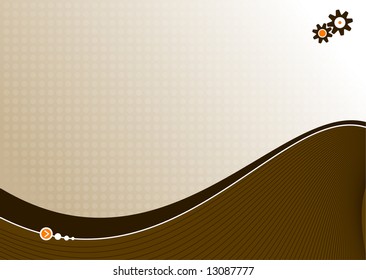 brown cog wave background ideal for presentations - landscape version