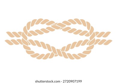 vetor ícone de corda em espiral marrom. Corda marrom náutica amarrada em uma figura de oito nós. ilustração vetorial.