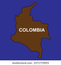 brown colombia map vector illustration