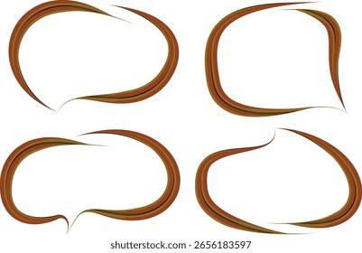 Burbujas de discurso de contorno audaz de diseño abstracto de color marrón