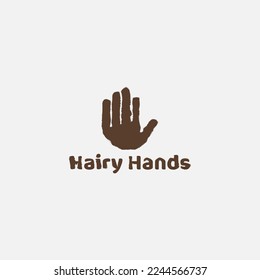 Brown color abstract hairy hand logo.