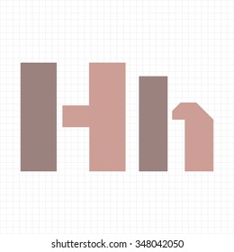 brown color alphabet H