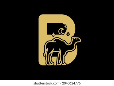 brown color of B initial letter with camel shape design