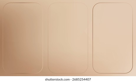 Brown color background gradient with abstract cream gradation. Neutral light and luxury soft texture. Elegant warm beige nude bg. Wellness studio design with blur. Gorgeous border template with ombre