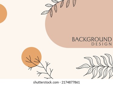 diseño vectorial de banner de color marrón con elementos dibujados a mano. diseño sencillo y a la última.