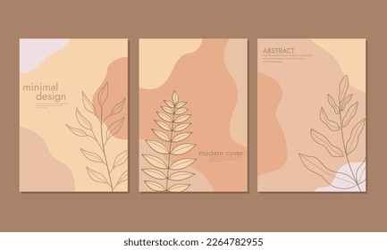 brown color book cover template with hand drawn floral background. A4 size for notebooks, books, reports, diaries, flyers, school books.