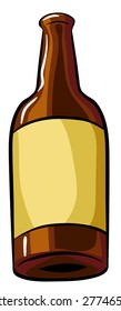 Brown color bottle on white background