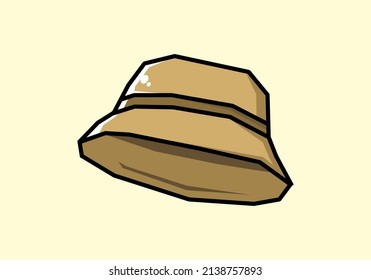 brown color of bucket hat design