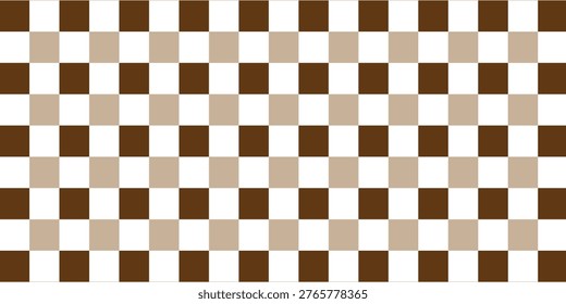 Brown color checkered seamless geometric pattern, square template,checkerboard vector illustration.