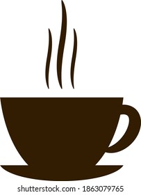 Brown color coffee cup icon