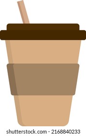 brown color coffee cup in isolate 