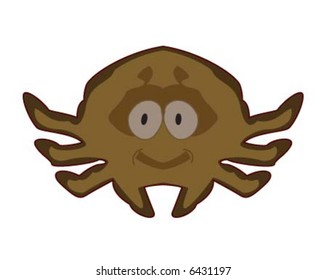 Brown color crab is smiling