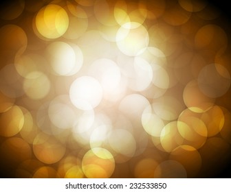 Brown color Defocused Light, Flickering Lights, Vector abstract festive background with bokeh defocused lights. 