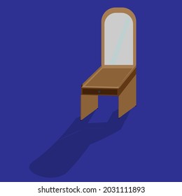Brown color dressing table vector model