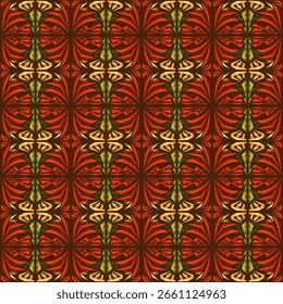 Fondo de patrón inconsútil étnico de color marrón para la impresión de la tela, textil, moda, papel de embalaje.
