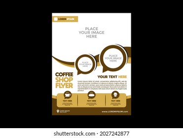 Brown color of flyer design for coffee shop