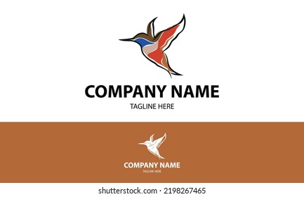 Brown Color Flying Bird Logo Design	