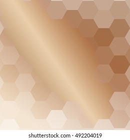brown color gradient background with a hexagonal pattern. vector illustration. square. for the design, printing, presentations