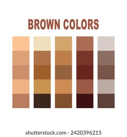 Brown Color Guide Palette. Catalog Samples cream and brown. Metal color palette Vector, wood color palette.