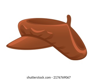 Brown color hat summer headwear vector illustration isolated on white background