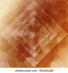 brown color hexagonal pattern with a rhombus in the center. vector illustration. for the design, printing, presentations