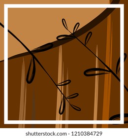 Brown color hijab fashion pattern background. Vector illustration elegant drawing style.