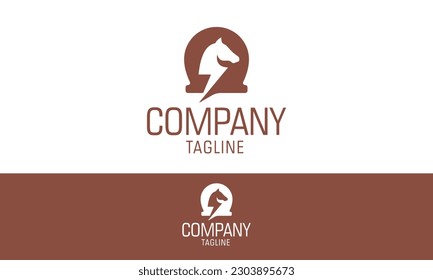 Brown Color Horseshoe Logo Design