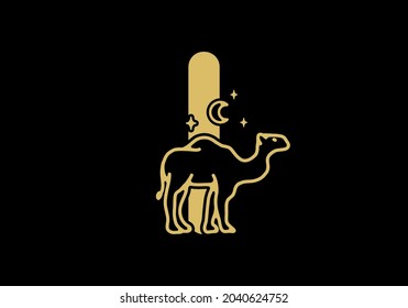 brown color of I initial letter with camel shape design