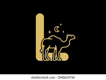 brown color of L initial letter with camel shape design
