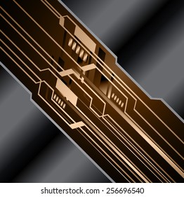 brown color Light Abstract Technology background for computer graphic website internet and business. circuit. silver black background. text box. label. card.