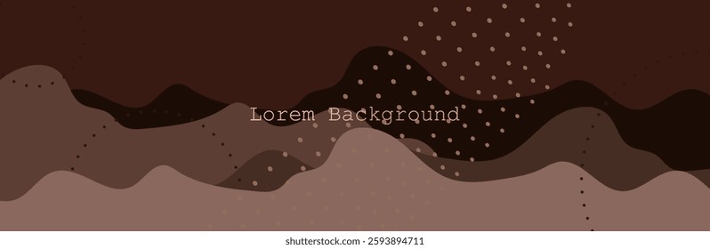 Brown Color mountains, translucent waves. Multicolored abstract glass shapes, modern background, vector design Illustration for you project. Brown colorful. mocha mousse
