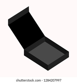 brown color open box isolated on a white background Illustration. - vector