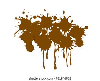 Brown Color Paint Splash Vector Image