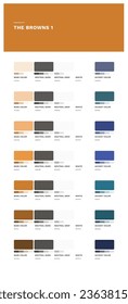 Brown color palette in 7 different shades
