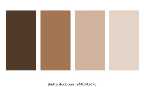 Brown color palette. Set of bright color palette combination in rgb hex. Color palette for ui ux design. Abstract vector illustration for your graphic design, banner, poster or landing page