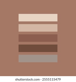 A brown color palette with a white background. The palette has six different shades of brown. The shades are arranged in a row