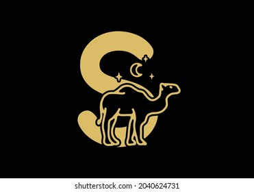 brown color of S initial letter with camel shape design