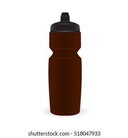 Brown color sport bottle isolated vector on the white background