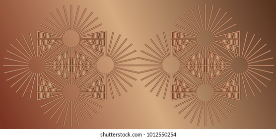 Brown color sun background vector illustration