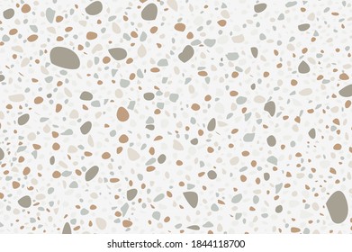Brown color terrazzo floor seamless pattern texture background.