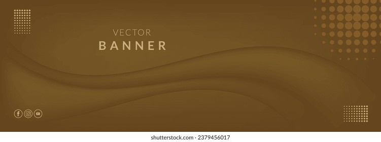 Brown color vector banner design template.