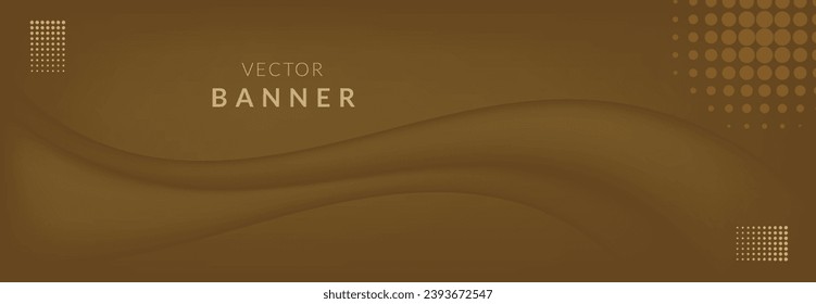 Brown color vector banner design template.	