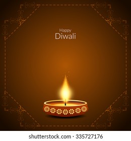 Brown color vector card design for Diwali festival