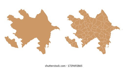 Brown color vector map of Azerbaijan svg