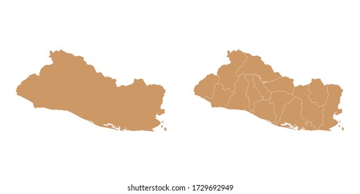 Brown color vector map of El Salvador