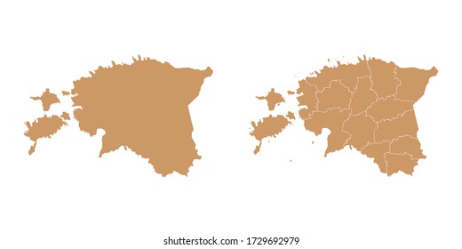 Braune Vektorkarte Estlands