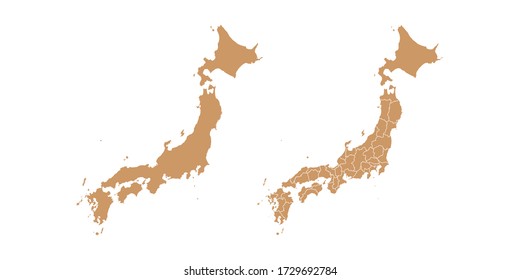 Braune Farbvektorkarte Japans