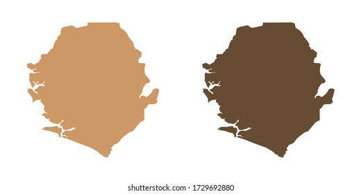 Brown color vector map of Sierra Leone