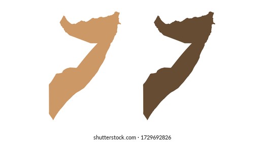 Brown color vector map of Somalia