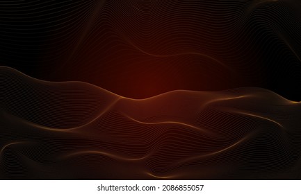 Brown color wave thin lines vertical curve pattern vector abstract background illustration.for poster, wallpaper